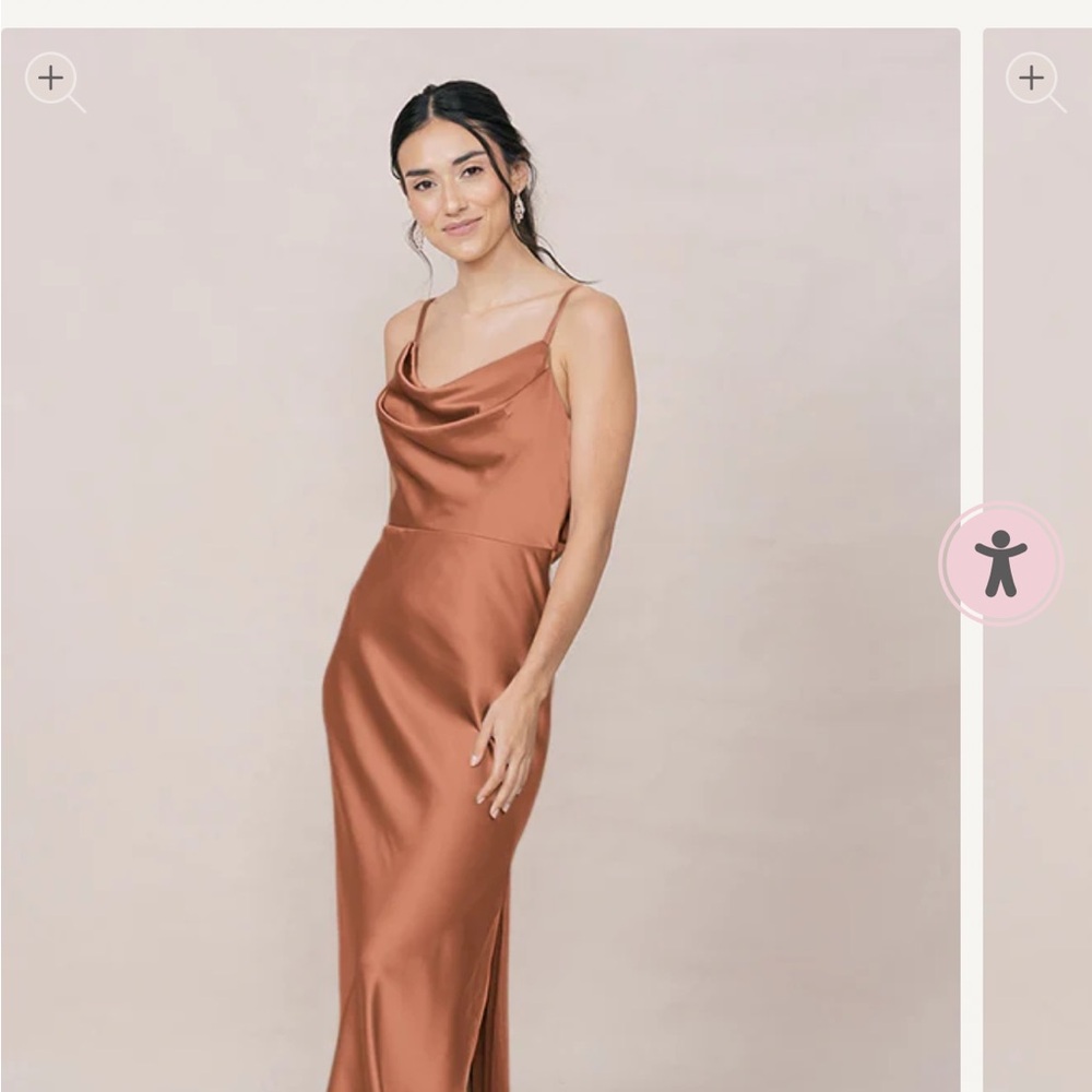 Revelry Copper Satin Maxi Dress - Picture 4 of 4
